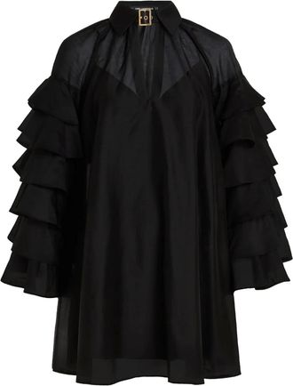 Karl Lagerfeld ruffled buckle mini dress - Black