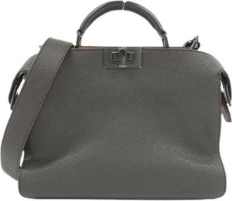 Fendi Pre-owned Peekaboo ISee U Small Calf Handbag - Dames - Vintage Handtas - Grijs - ONE Size - Leer - Vintage