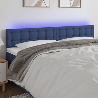 vidaXL Cabecero Con Led De Tela Azul 200x5x78/88 Cm Vidaxl