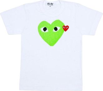 Comme Des Gar&ccedil;ons (WMNS) COMME des GARCONS PLAY FW25 Heart T-Shirt White Green AZ-T105-051-3
