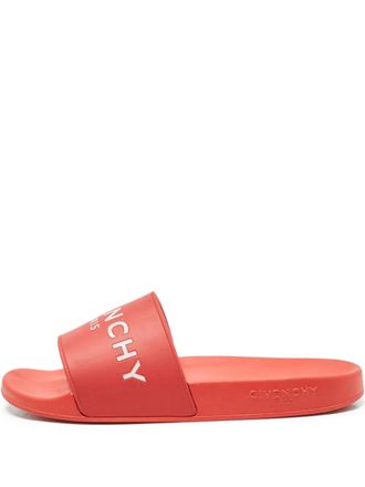 Givenchy Rubberen slippers met logodetail - Rood