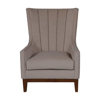 The Libra Company Rothbury Upholstered Occasional Chair - Wood/Foam/Poly/Metal in Taupe