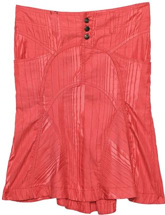 Just Cavalli Red Textured Cotton Mini Skirt