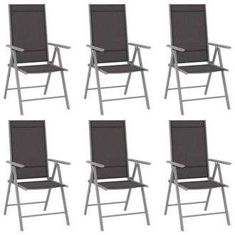 Berkfield Home 7 Piece Garden Dining Set Aluminium Silver & Black