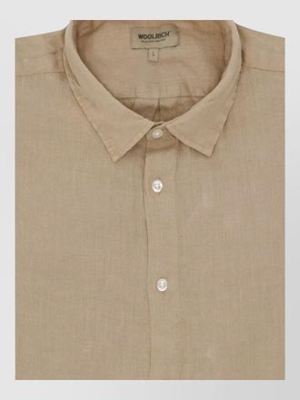 Woolrich linen shirt straight collar long sleeves