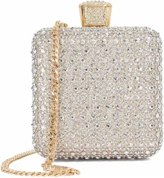 Dune London Elida Crystal Box Clutch in Silver at Nordstrom