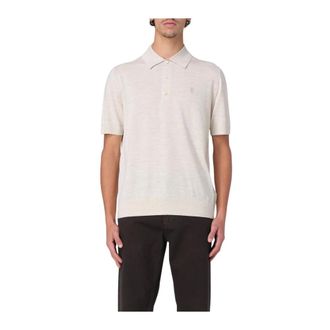 Burberry Polo Shirts, male, Beige, L, Knitted Polo Shirt