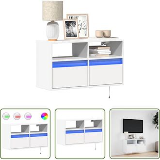 vidaXL vidaXL Armadio con luci LED - Mobile TV a Parete con Luci LED Bianco 80x31x45 cm