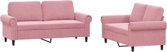 vidaXL Juego De Sof&aacute;s Con Cojines 2 Piezas Terciopelo Rosa Vidaxl