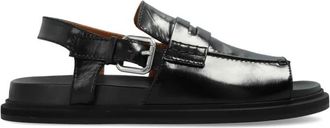 Marni Fussbett Leren Sandaal - Heren - Sandalen - Zwart - 41 EU - Leer - Schoenen