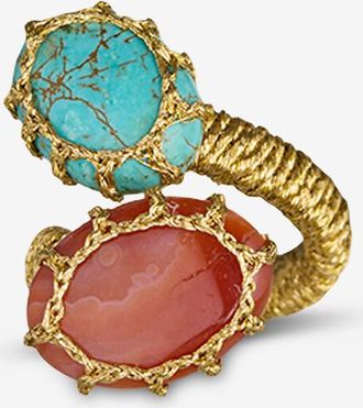 Boks&Baum Offener Ring mit Halbedelsteinen Cancun