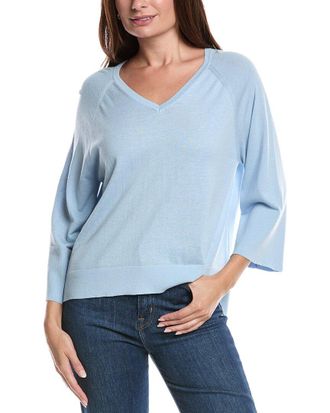 Fort&eacute; Cashmere Easy Silk & Cashmere-Blend Sweater