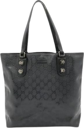 Gucci Pre-owned GG Imprime Coated Canvas Tote Bag - Dames - Vintage Shopper - Zwart - ONE Size - Leer - Vintage