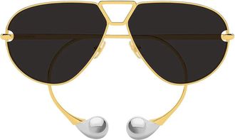 Bottega Veneta Sunglasses Bv1437 S 001 Gold/Dark Gray Women