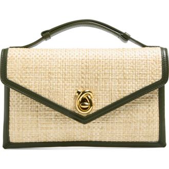 Bottega Veneta Knot Lock Intrecciato Straw Shoulder Bag in 9079 Natural Shade/G.t-Mb at Nordstrom