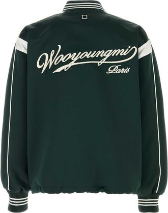 Wooyoungmi Mens Jumper Bomber Jacket Green Polyester