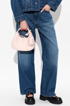 Ganni Hand-held Bag With Pendant, Womens, Pink