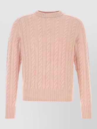 Prada wool blend crew neck cable sweater