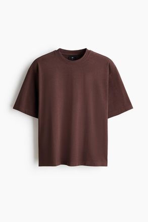 H&M Kastiges T-Shirt in Loose Fit - Brown