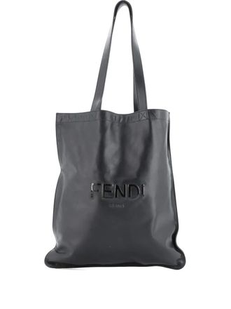 Fendi Pack Flat Shopper Leather Tall tote bag - Zwart