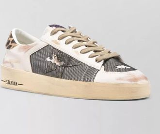 Golden Goose stardan sneakers contrast panels mesh leopard