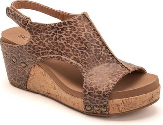 Corkys Footwear Womens Carley Wedge Sandal In Small Leopard