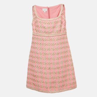 Giambattista Valli Pink Lurex Tweed Sleeveless Mini Dress