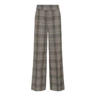 Inwear Checkieiw Straight Pant - Dames - Broeken - Bruin - Maat: 2XL Viscose