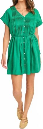 Sadie & Sage Radiate Pintuck Mini Dress In Green