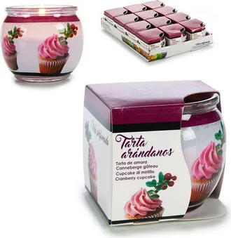 Bigbuy Juego De 12 Velas Arom&aacute;ticas En Vaso - Tarta De Ar&aacute;ndanos