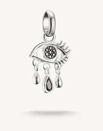 Thomas Sabo Charm pendente a forma di occhio tonalit&agrave; argento e nero