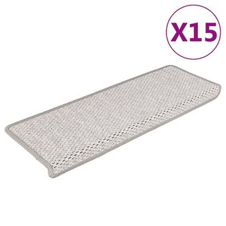 Berkfield Home Stair Mats Self-adhesive Sisal-Look 15 pcs 65x21x4 cm Beige | Size: Medium