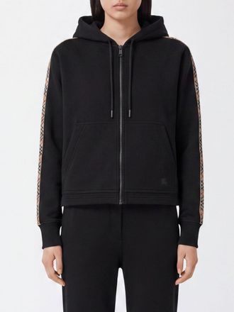 Burberry Felpa con cappuccio e zip in cotone con logo EKD ricamato