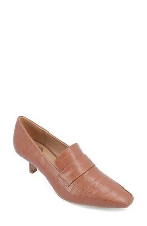Journee Collection Celina Loafer Pump - Wide Width in Brown at Nordstrom Rack, Size 6.5