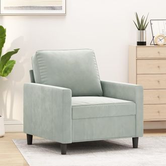 vidaXL Sill&oacute;n De Terciopelo Gris Claro 60 Cm Vidaxl