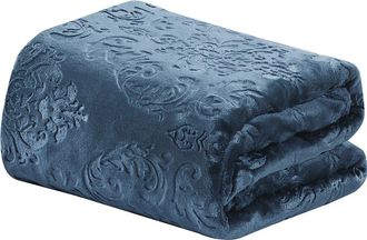 Luxury Home Embossed Versailles Throw Blanket in Oxford Blue at Nordstrom Rack