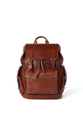 Brunello Cucinelli Calfskin and cowhide backpack in Cognac at Nordstrom