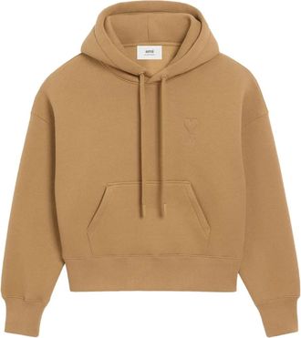 Ami Felpa Ami de Coeur in cotone con cappuccio - Marrone