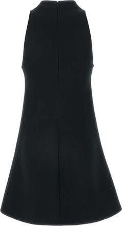 Courr&egrave;ges Womens Twill Dress Black Polyester Acetate