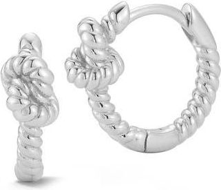 Glaze Jewelry Love Knot Huggie Hoop Earrings in Silver at Nordstrom Rack