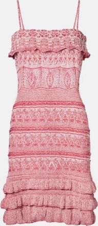 Etro Crochet ruffled cotton minidress