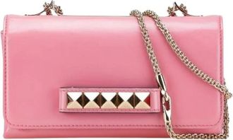 Valentino Pre-owned Mini Bags, female, Pink, Size: ONE SIZE Pre-owned Leather Mini Shoulder Bag