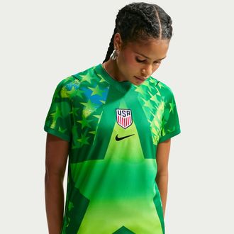 Nike USMNT 2026 Stadium Goalkeeper Nike Womens Dri-FIT Soccer Replica Short-Sleeve Jersey in Green | IB4571-324