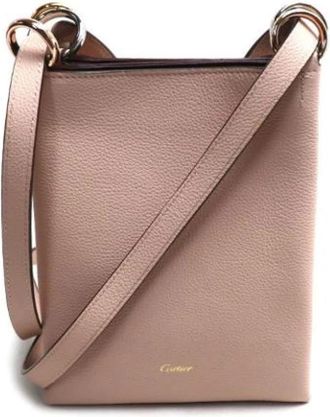 Cartier Pre-owned Cross Body Bags, female, Pink, Size: ONE SIZE Pre-owned Leather Shoulder Bag