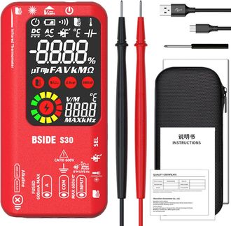 OEM Mult&iacute;metro 4 En 1: Term&oacute;metro Infrarrojo, Analizador De Circuitos, Pantalla Lcd De 3,5 Pulgadas, Medici&oacute;n Rms De 9999