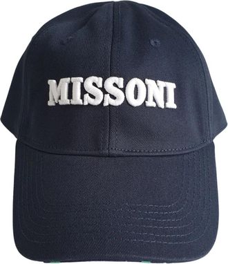 Missoni Blauwe Katoenen Baseballpet - Dames - Petten - Blauw - ONE Size - Katoen - Accessoires