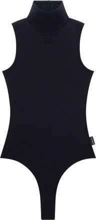 Courrèges techno jersey high-neck bodysuit - women - Elastane/Polyamide - L - Black
