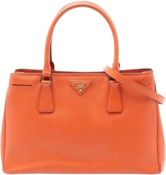 Prada Pre-owned Handbags, female, Orange, Size: ONE SIZE Pre-owned The Galleria Satchel