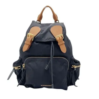 Burberry Black Brown Nylon Backpack (Pre-Owned)