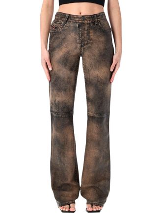 Diesel Ysa Distressed Hand Brushed Leather Pants